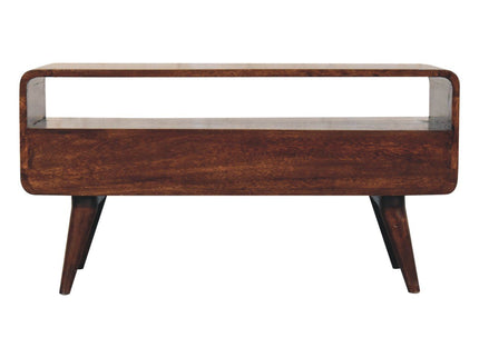 Solid Wood Curved Media Unit