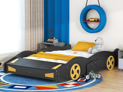 Race Car Shaped Platform Bed With Wheels And Storage