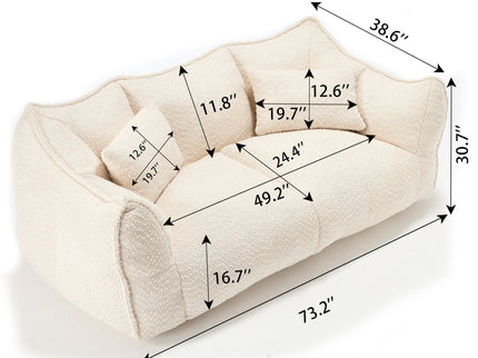 Comfortable Dual Beanbag Chair With High Resilience Foam Core For 2 People