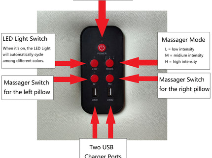 Platform Bed Frame With LED Lighting, tooth Music, Vibration Massage