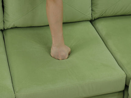 Modular L - Shaped Sectional Sofa, 6 Seater, 4 Piece Couch With Chaise - Green
