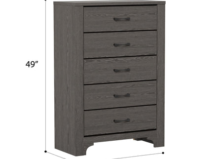 5 Drawer Dresser - Gray / Brown