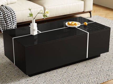 Extendable Coffee Table With 2 Hidden Storage Space And 2 Drawers For Living Room