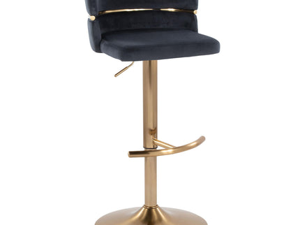 Cinch - Glam / Art Deco Adjustable Barstool With Swivel With Rounded T Footrest (Set of 2)