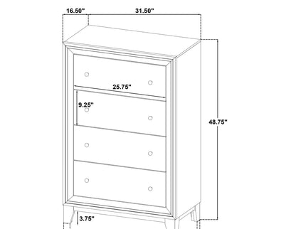 Anza - 4 Drawer Chest Storage Solution - Walnut