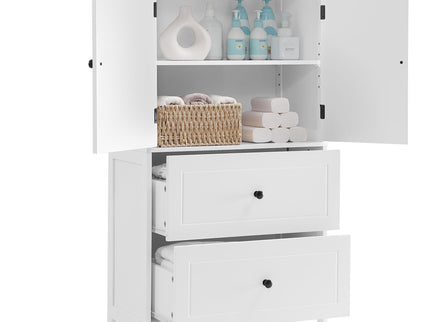 Bathroom Storage Cabinet With 2 Doors And Drawers, Adjustable Shelf