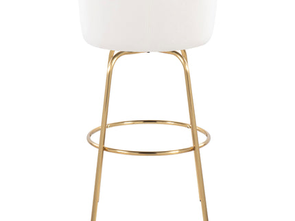Claire - Contemporary / Glam Fixed Height Bar Stool (Set of 2) Round Footrest (Set of 2)