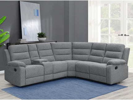 Aaron - 3 Piece Upholstered Sectional - Smoke