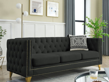 Modern Sofa With Button Tufting, Upholstered Couch For Living Room