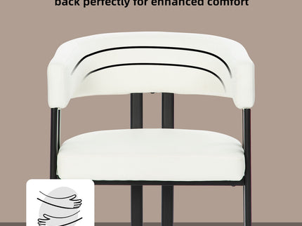Modern Dining Upholstered Barrel Chair With Curved Back And Armrests