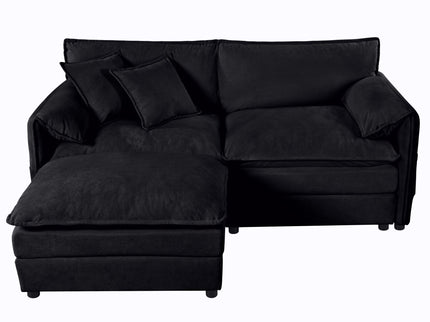Modern Comfy Deep Seat Modular Sectional Sofa Cloud Couch With Ottoman