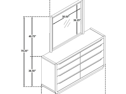 Bangor - 8 Drawer Dresser With Mirror Set - Black