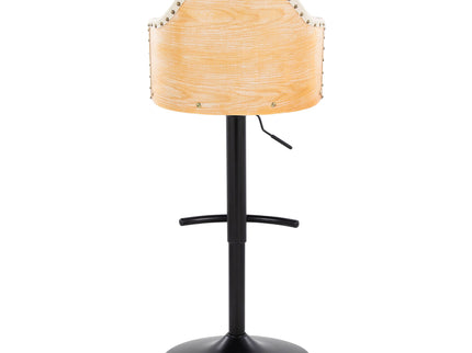 Ahoy - Contemporary Adjustable Barstool, Swivel With Rounded T Footrest (Set of 2)