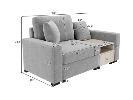 Modular Sofa Couch With Storage Armrest And Center Console