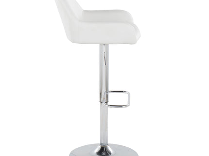Daniella - Contemporary Adjustable Barstool With Swivel With Rounded Rectangle Footrest (Set of 2)