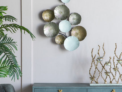 Contemporary Metal Wall Decor Accent - Golden / White