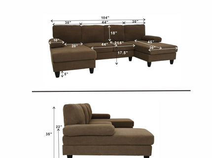 U-Shaped Sofa With Dual Chaise