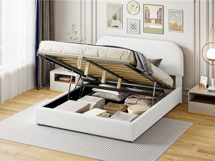 Upholstered Platform Bed With Hydraulic Storage System