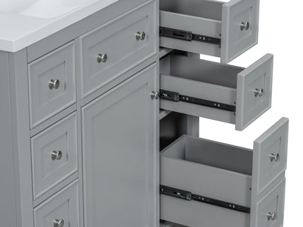 Modern Bathroom Vanity With Sink Combo, 6 Drawers And 1 Cabinet