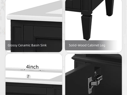 Bathroom Vanity With 2 Doors And Tip Out Drawer, Soft Closing Hinges