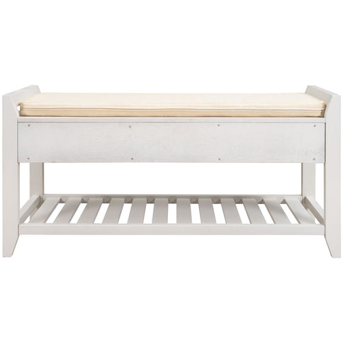 Multipurpose Entryway Shoe Rack With Cushioned Seat And Drawers
