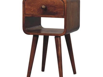 Mini California Curved Nightstand Wth Lower Slot