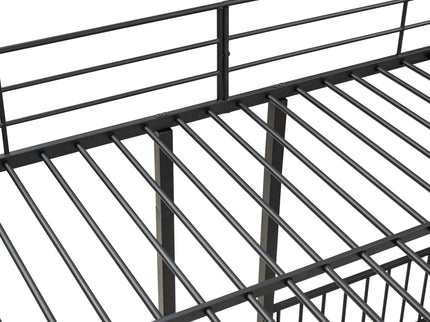 Full Over Twin-Twin Triple Bunk Bed With Drawers And Staircase - Black