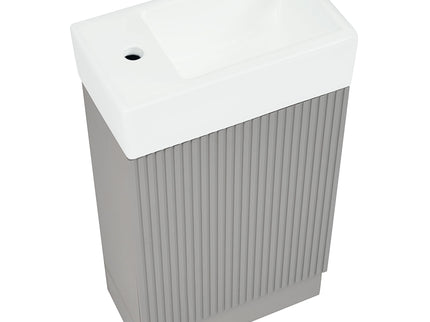 Modern Bathroom Vanity With Sink And 2 Tier Shelf