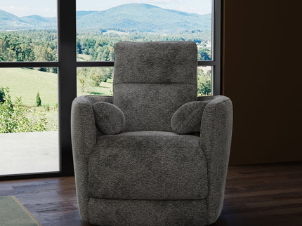 Milan - Swivel Recliner With Manual Footrest - Gray