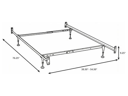 Renee - Twin / Full Bed Frame With Reinforced Center Beam And Bolt-On Construction - Black
