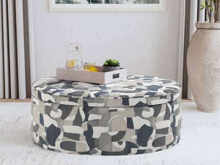 St. Helena - Oval Storage Ottoman With Removable Top - Indigo