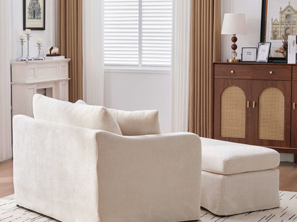 Accent Chair With Ottoman, Includes 2 Bolster Pillows