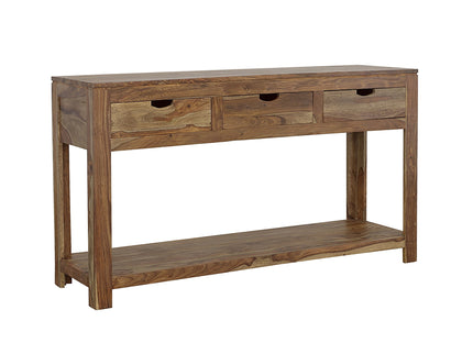 Tucker - 3 Drawer Console Table With Lower Shelf - Natural