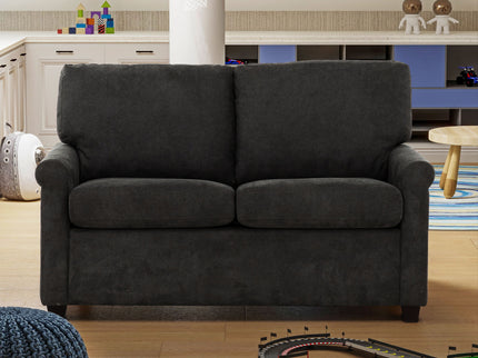 Convertible Twin Sleeper Sofa With USB Ports, 2 Seater Upholstered Loveseat - Dark Gray