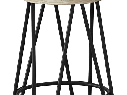 Simeon - Multifunctional Metal Stool With Wood Seat