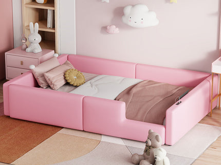 Platform Bed With Guardrail And Charging Station