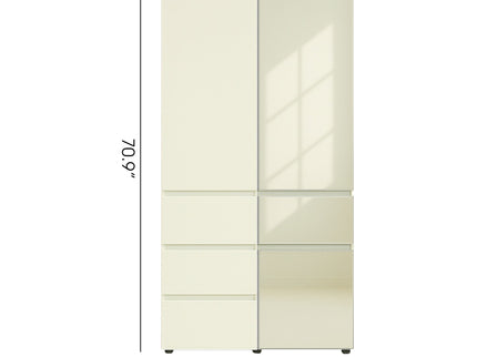 Elise - Modular Closet System With Mirror, Customizable Storage Solution - White