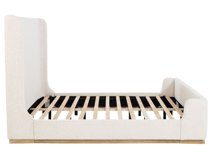 Kensington - Eastern King Sleigh Bed With Tall Wingback Headboard - Cream
