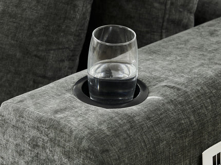 L - Shaped Sectional Sofa With Cup Holders & Side Pockets