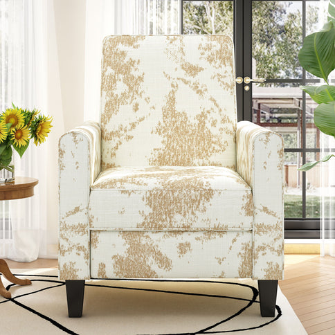Push Back Upholstered Recliner Armchair