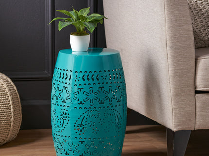12" Outdoor Lace Cut Side Table