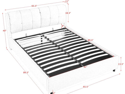 Storage Upholstered Hydraulic Platform Bed With Integrated Headboard