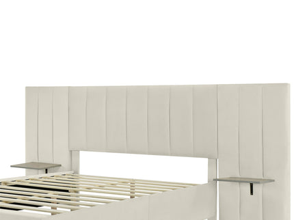Upholstered Platform Bed With Big Headboard