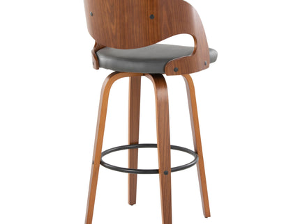 Pino - Mid Century Modern Fixed Height Barstool With Swivel & Round Footrest (Set of 2)