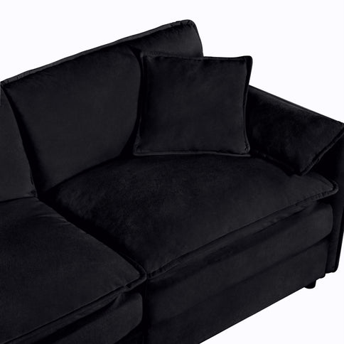 Modern Oversized Deep Seat Sectional Sofa With Pillows