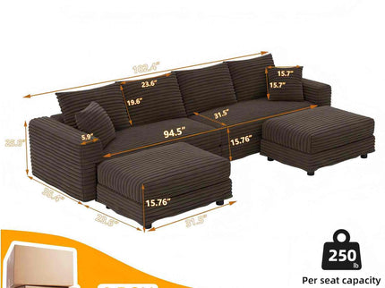 Modern Comfy Upholstered Sofa Cloud Couch & Deep Seat Couches