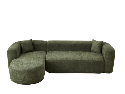 L - Shape Boneless Cloud Couch With 2 Throw Pillows For Living Room