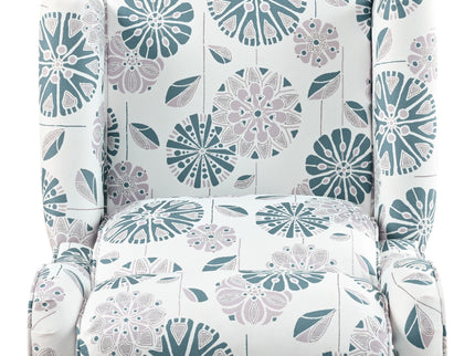 Push Back Recliner Chair Upholstered Recliner Armchair With Classic Wing Back And Solid Gourd-Shaped Legs