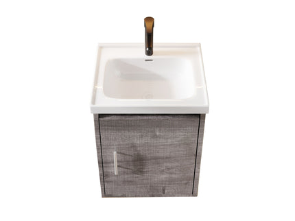 Floating Bathroom Vanity Combo, Wall Mounted Cabinet With Sink & Soft Close Doors For Small Bathrooms