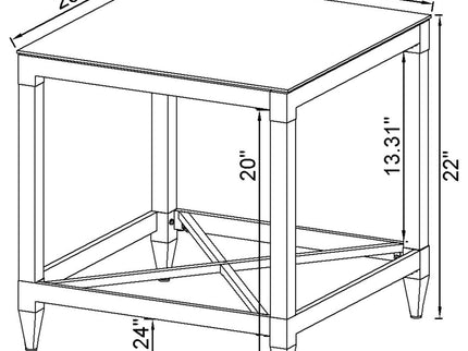 Wallingsford - 2 Piece Square Coffee And End Table Set - Chrome